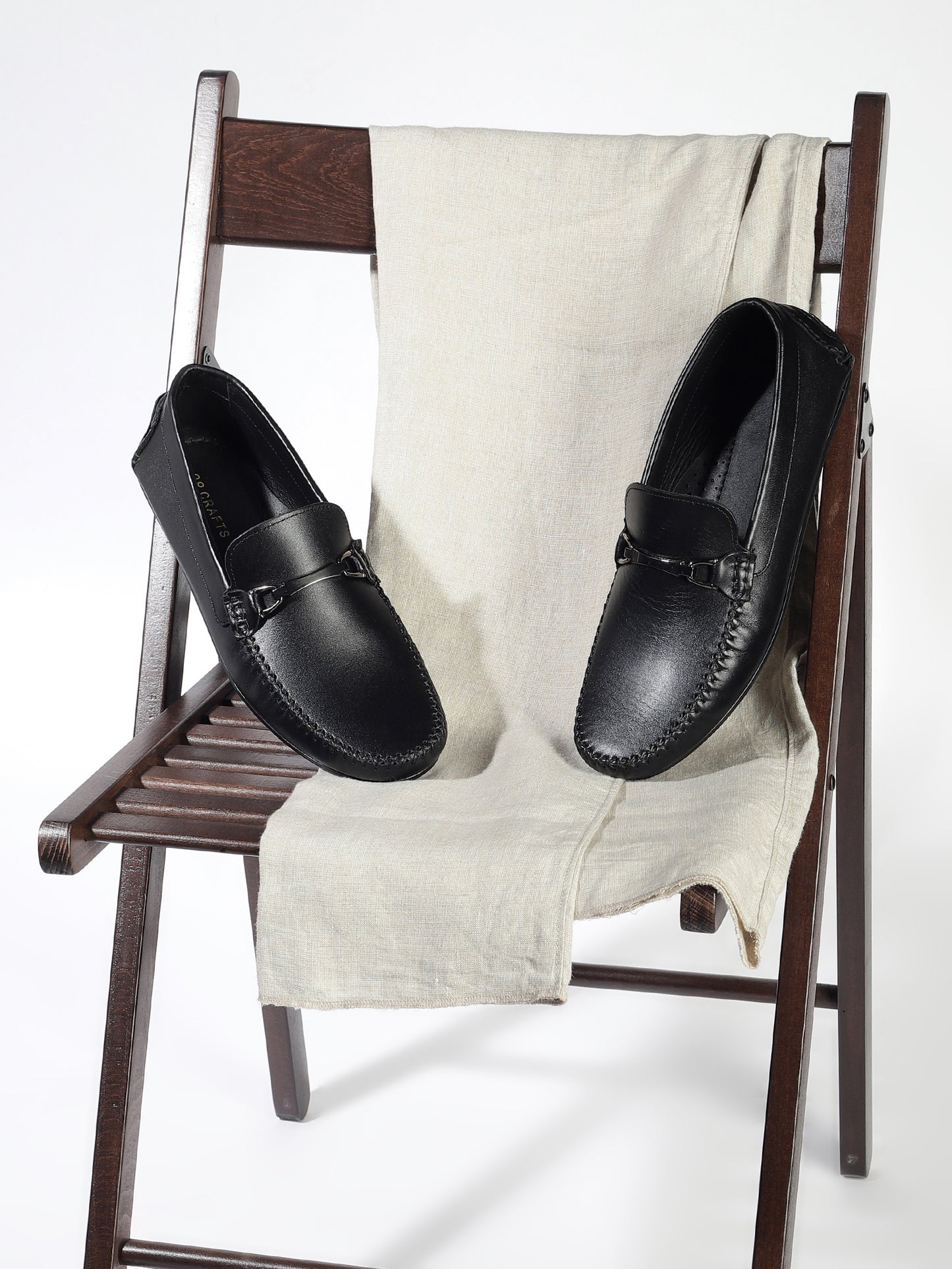 99Crafts Premium Quality European Full Grain Leather Handmade Driving loafers With Buckle Ancent For Men