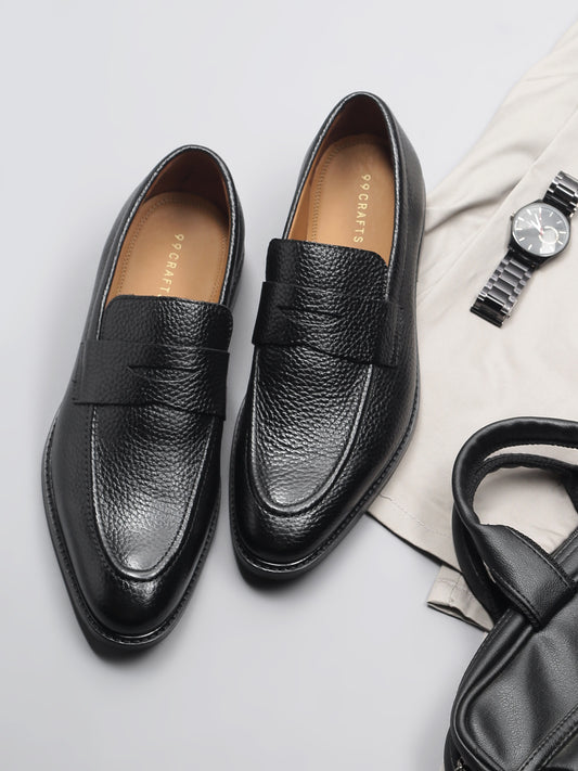 European Milled Leather Penicut-Saddle Moccasins
