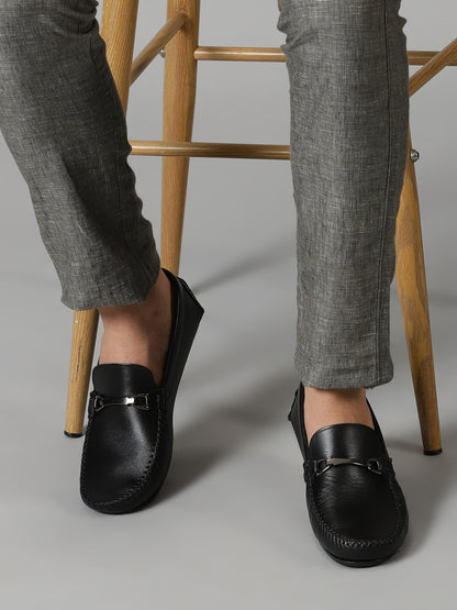 99Crafts Premium Quality European Full Grain Leather Handmade Driving loafers With Buckle Ancent For Men