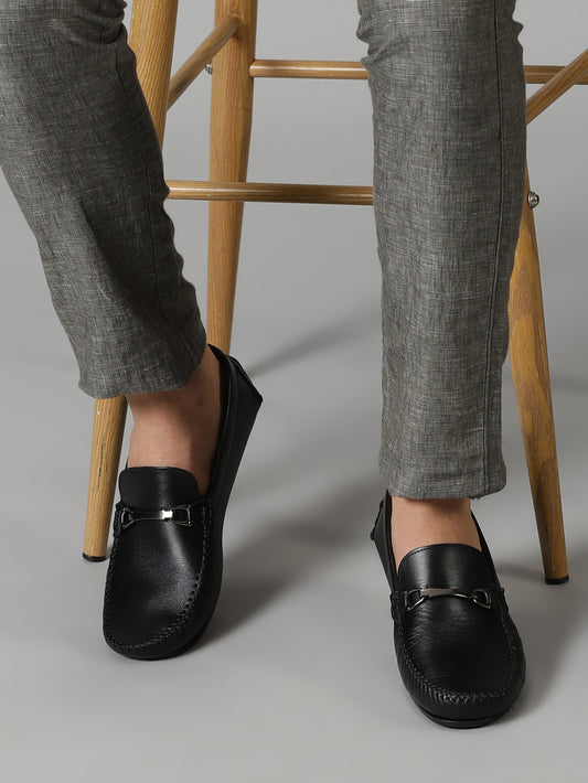 99Crafts Premium Quality European Full Grain Leather Handmade Driving loafers With Buckle Ancent For Men