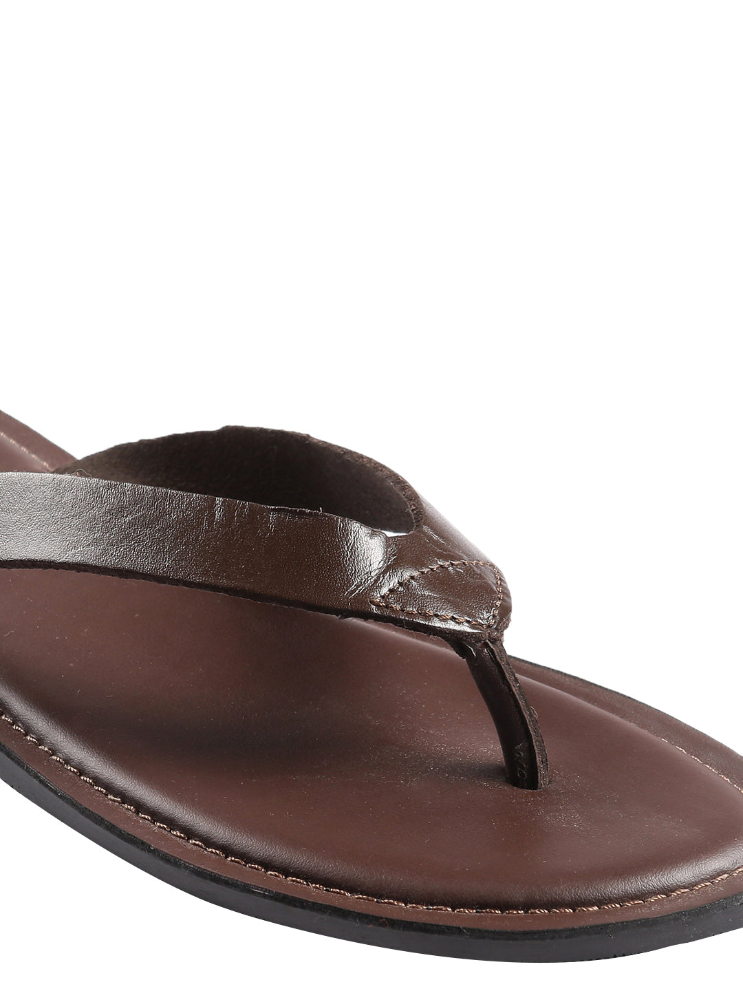 99Crafts Men's Italian Full Grain Leather Flat Sandals with TPR Sole