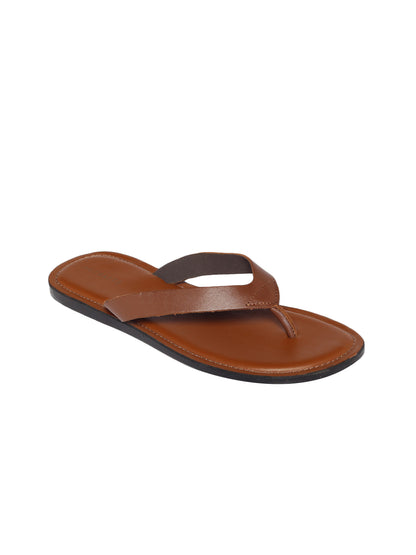99Crafts Men's Italian Full Grain Leather Flat Sandals with TPR Sole