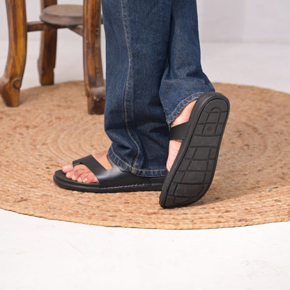 99Crafts Men's Italian Full Grain Leather Multi-Strap Sandals