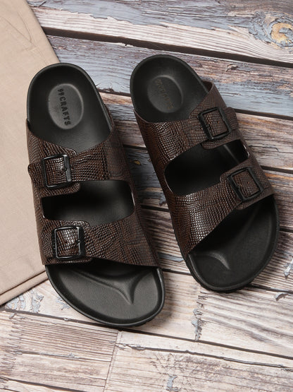 99Crafts Men’s Italian Imported Python-Printed  Leather Sandals | Luxury Handcrafted Comfort with High-Cushion Footbed & Arch-Flex Support
