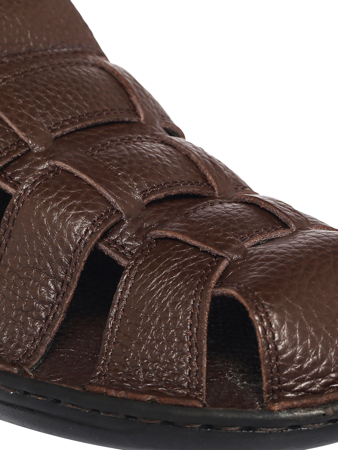 99Crafts Premium European Milled Leather Sandals | Hand-Stitched Sole | Ortholite Footbed | Velcro Closure