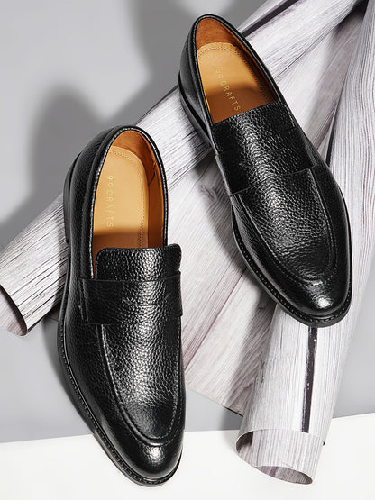 99Crafts Premium Quality European Full-Grain Milled Leather Handmade Moccasin With Penicut Saddle For Men