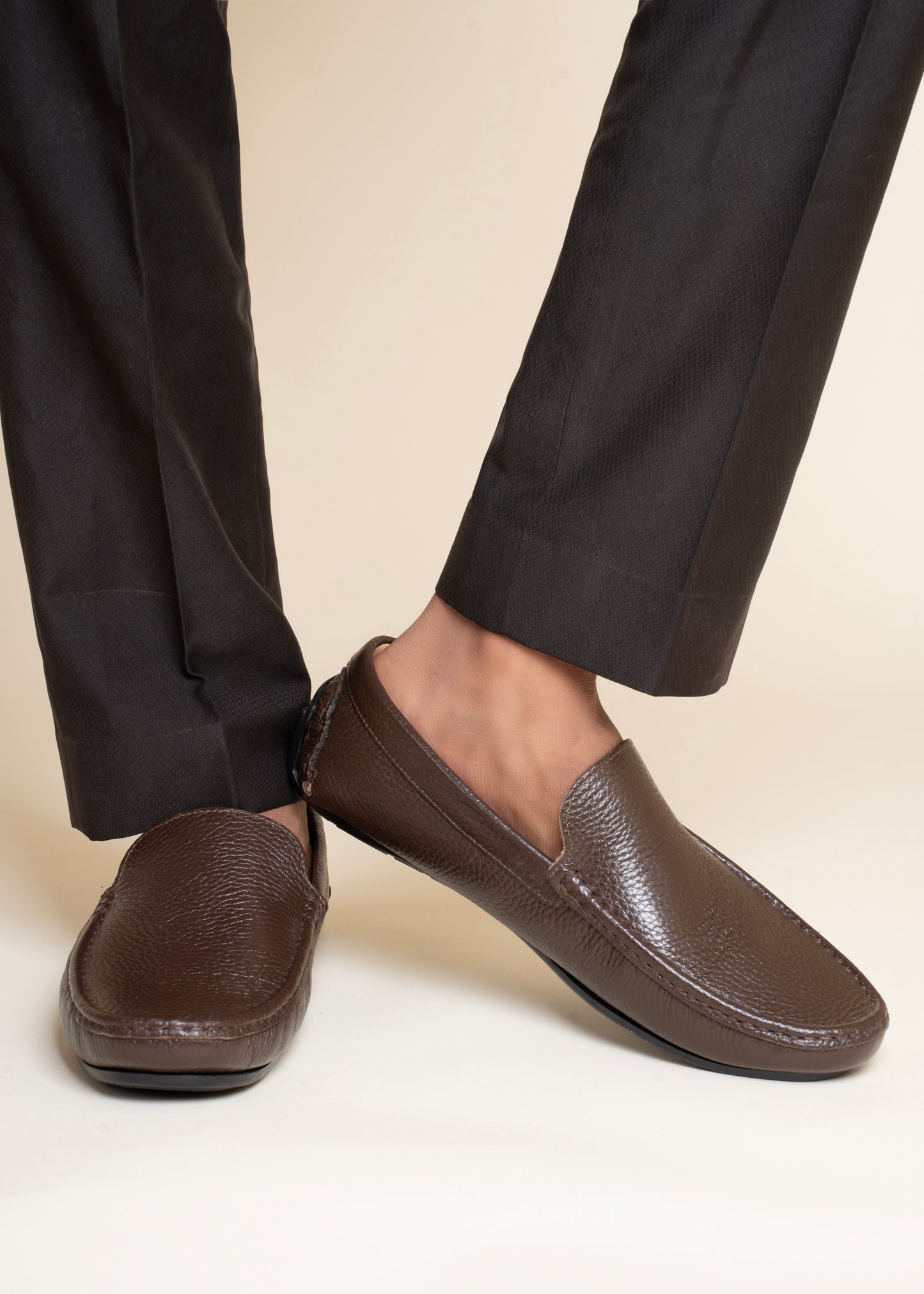 99Crafts Premium Quality European Full-Grain Milled Leather Handmade Driving loafers For Men