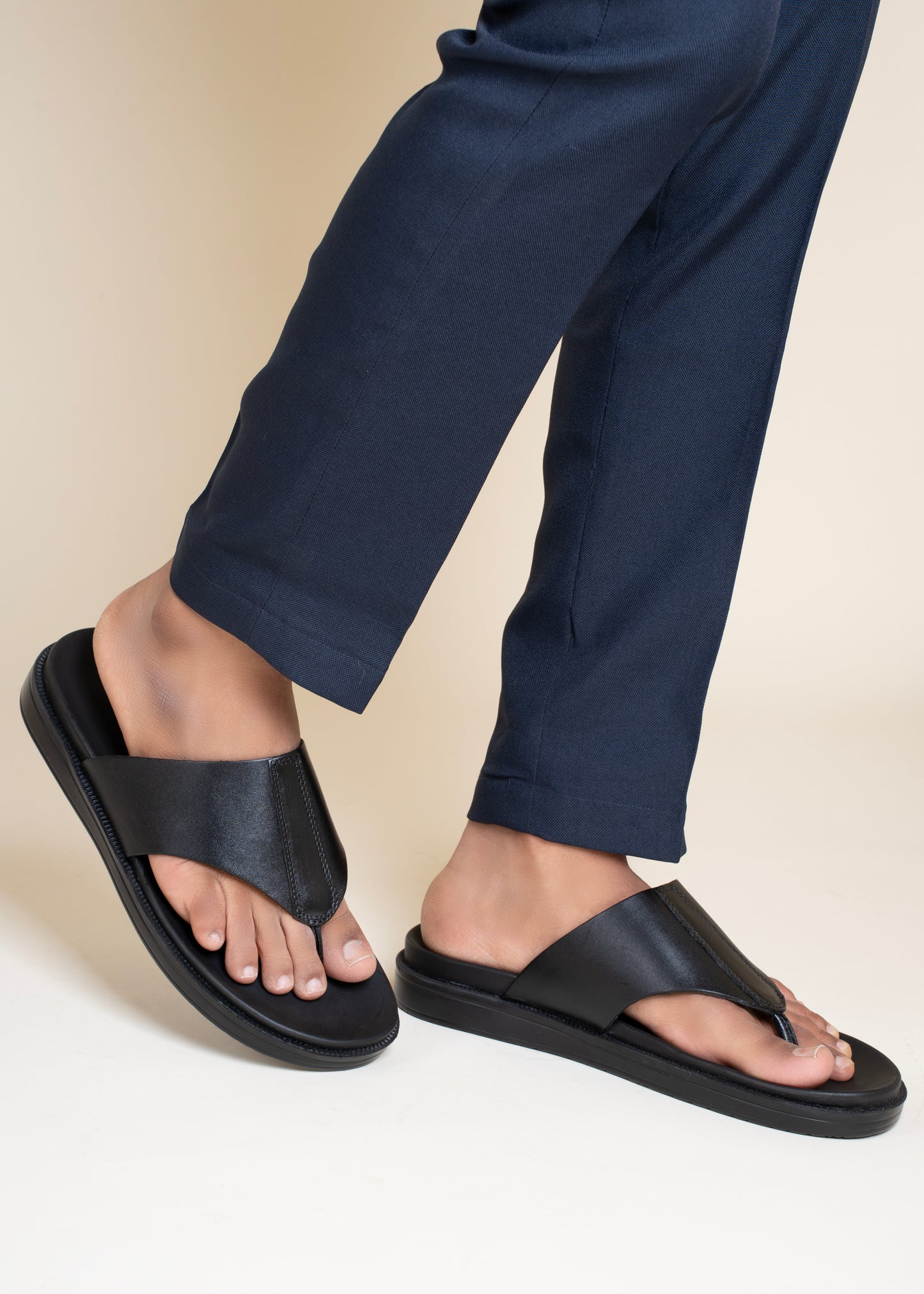 99Crafts Luxe Italian Full-Grain Leather V-Strap Sandal | Ultra-Soft Ortholite Memory Cushion