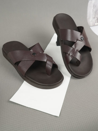 99Crafts Italian Full-Grain Leather Multi-Strap Comfort Sandal | Ortholite Memory Cushion & Arch-Flex Support