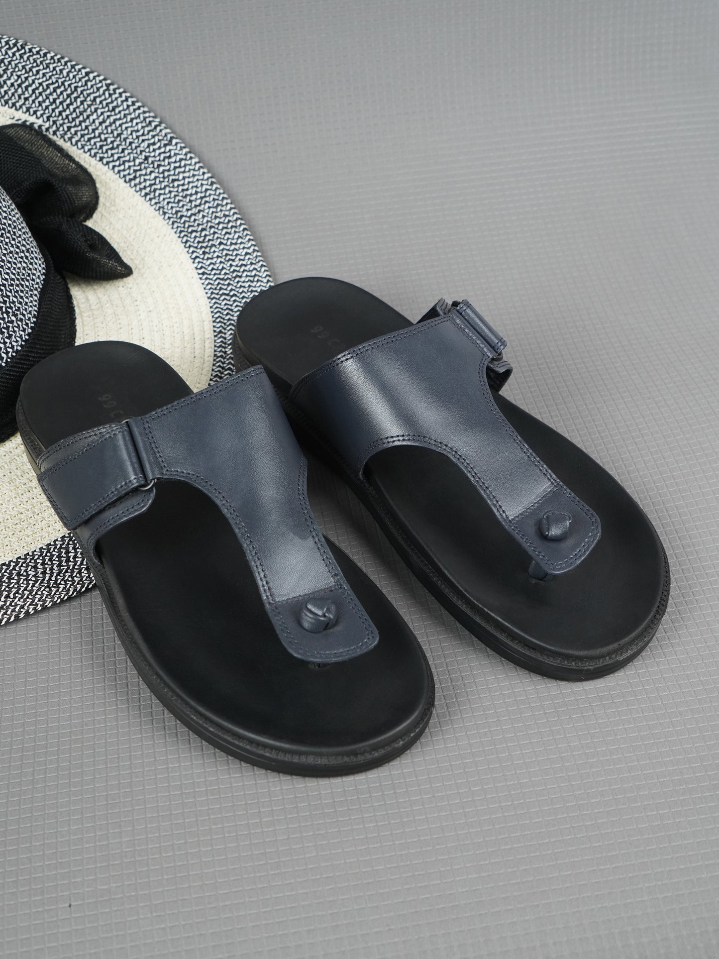 99Crafts Luxe Italian Full-Grain Leather T-Strap Sandal | Ultra-Soft Ortholite Memory Cushion