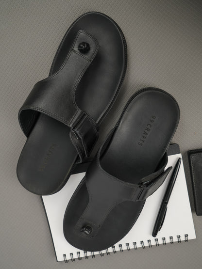 99Crafts Luxe Italian Full-Grain Leather T-Strap Sandal | Ultra-Soft Ortholite Memory Cushion