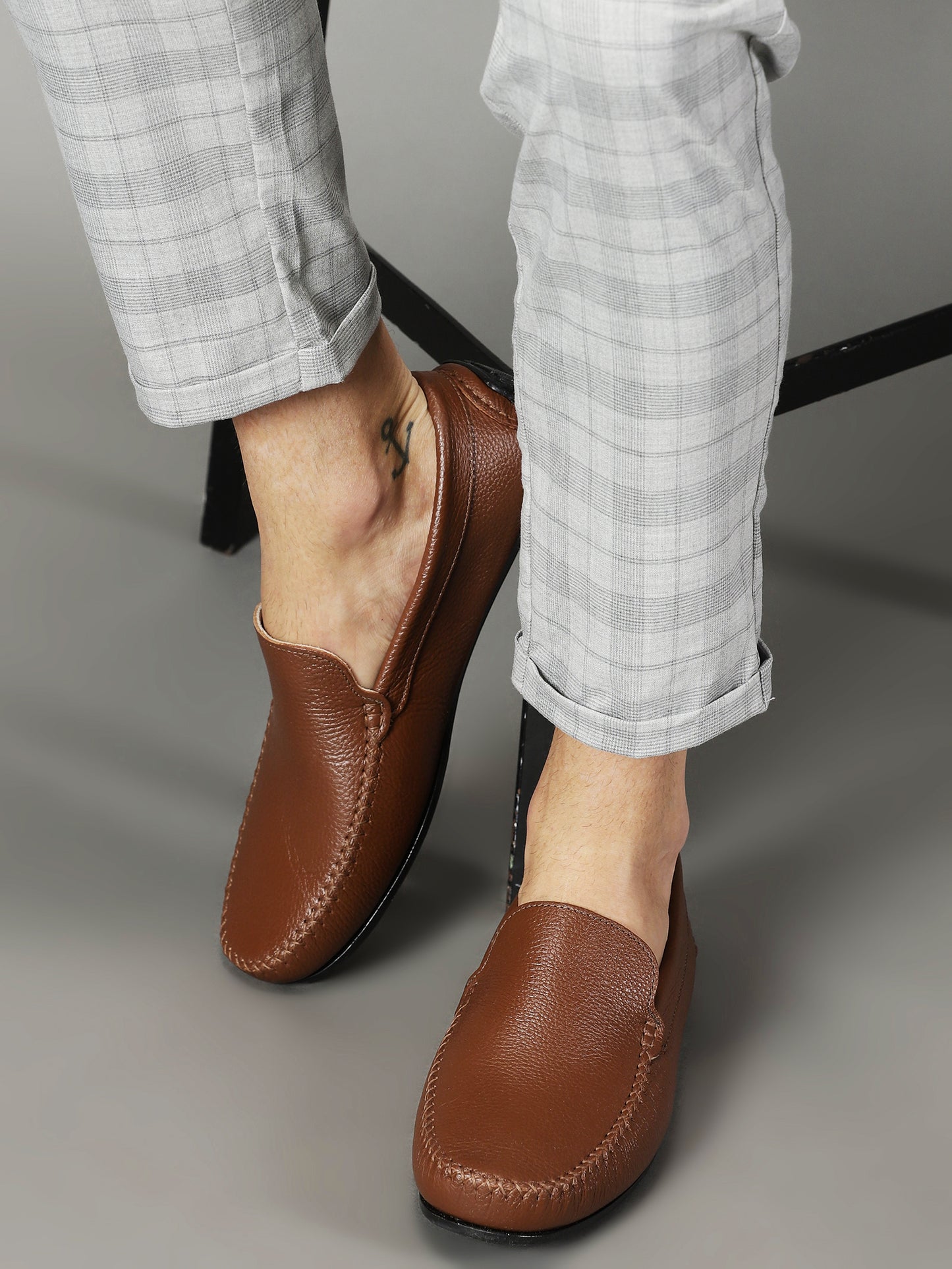 European Full-Grain Milled Leather Loafers