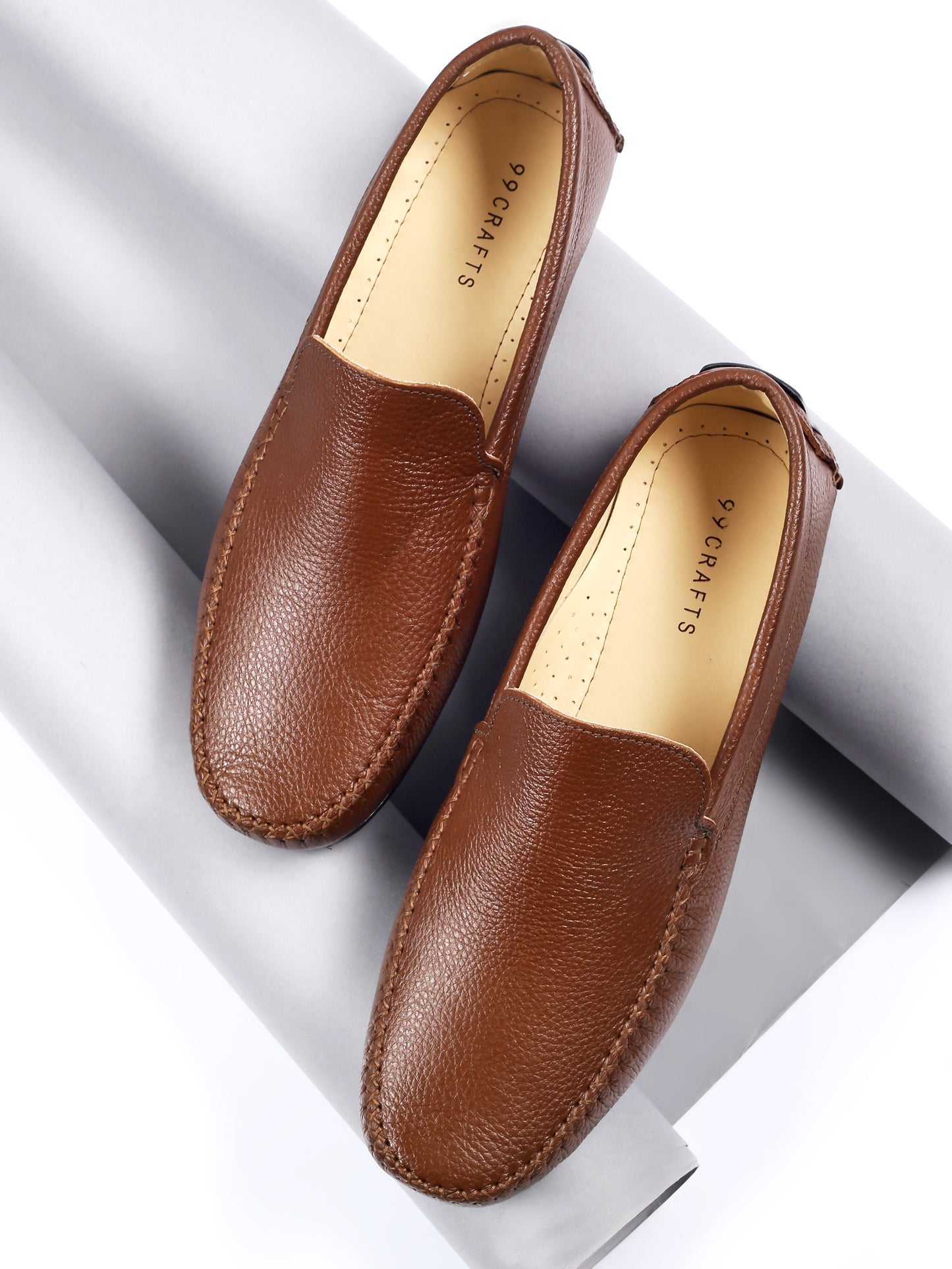 European Full-Grain Milled Leather Loafers