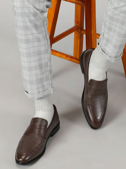 99Crafts Premium Quality European Full-Grain Milled Leather Handmade Moccasin With Penicut Saddle For Men