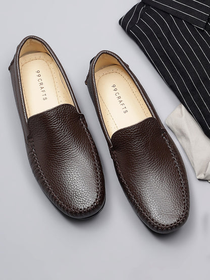 European Full-Grain Milled Leather Loafers