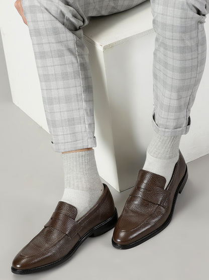 99Crafts Premium Quality European Full-Grain Milled Leather Handmade Moccasin With Penicut Saddle For Men