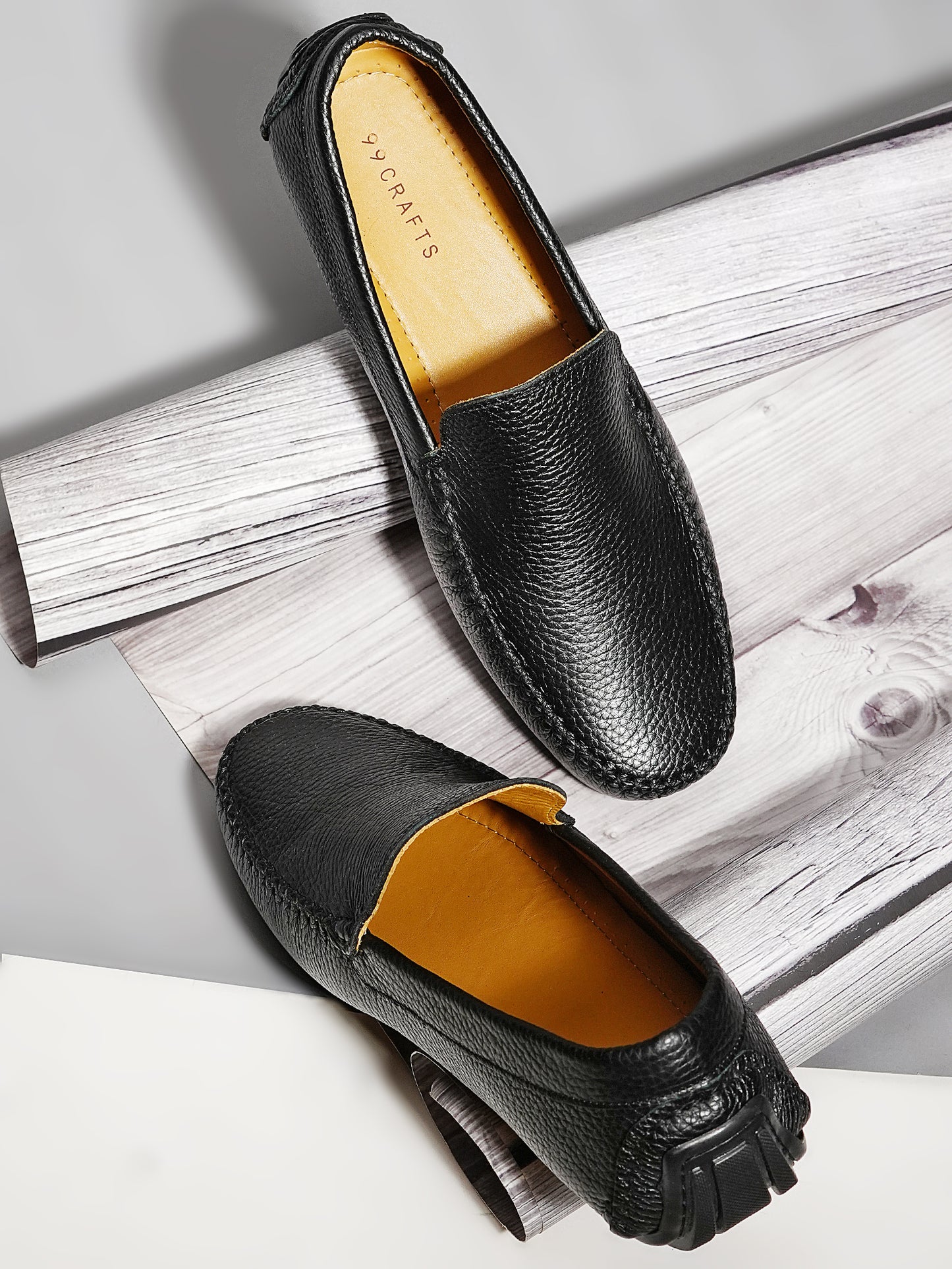 European Full-Grain Milled Leather Loafers