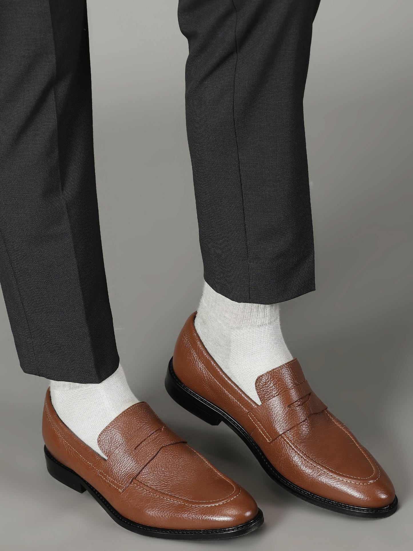 99Crafts Premium Quality European Full-Grain Milled Leather Handmade Moccasin With Penicut Saddle For Men