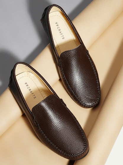 European Full-Grain Milled Leather Loafers